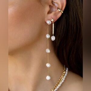 Ettika Pearl Drop Earrings